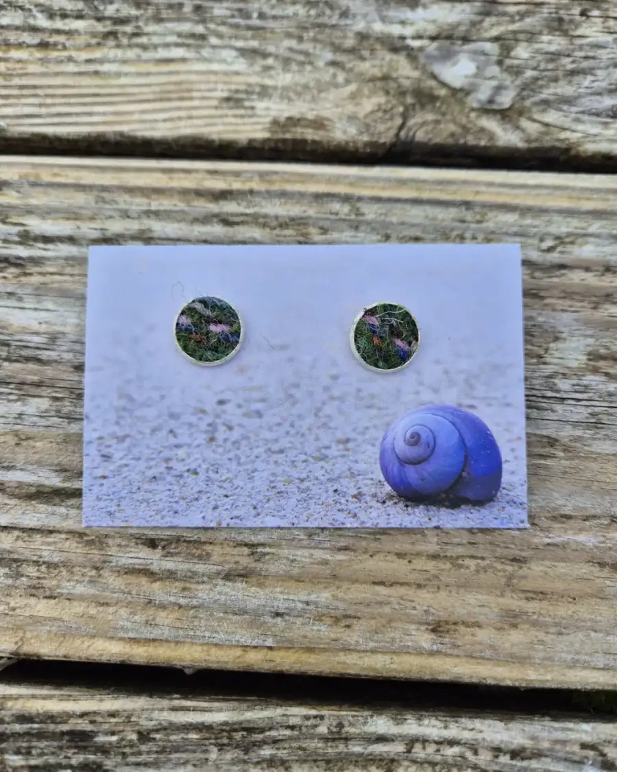 Two Sisters Tweed stud earrings