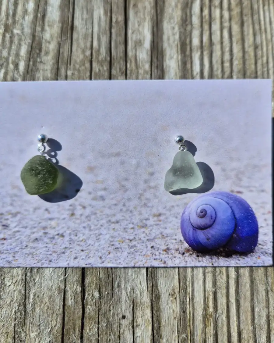 Sea Glass stud earrings