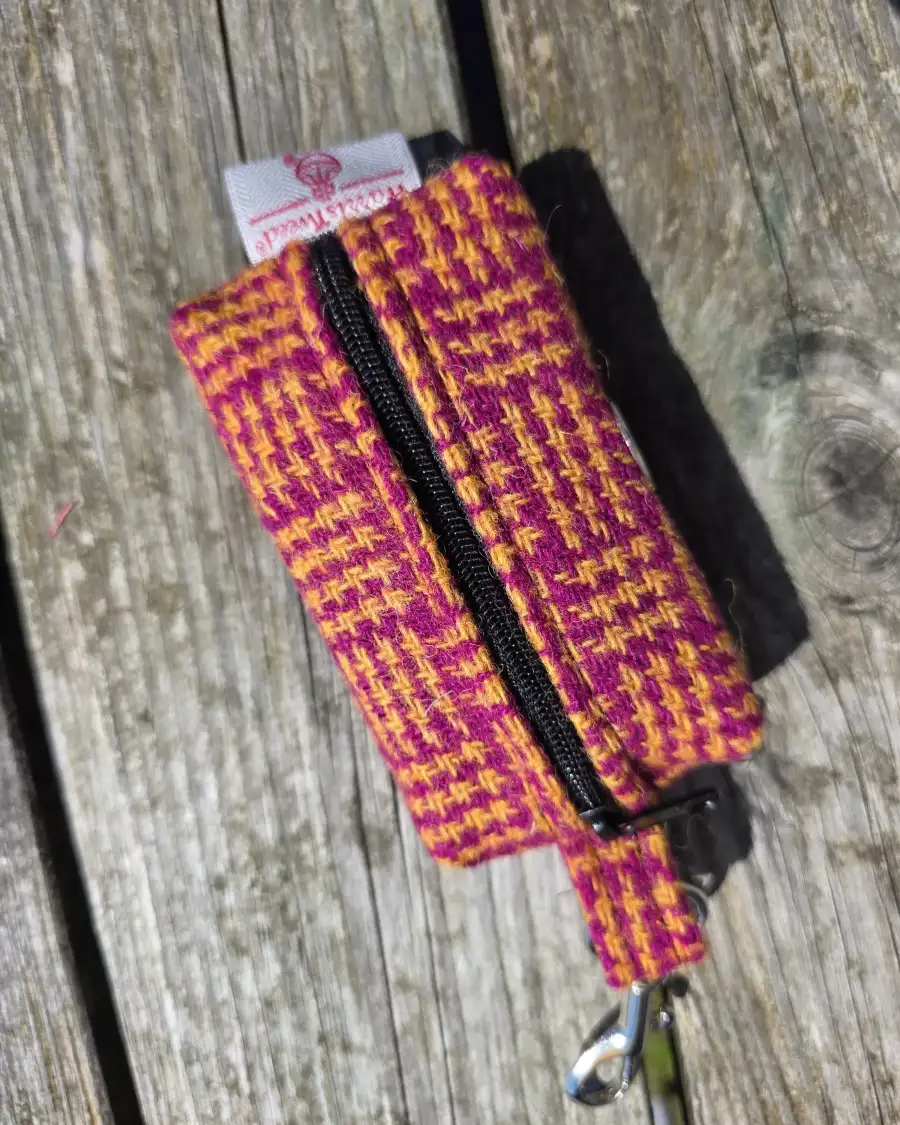 Harris Tweed Bag Holder/ Headphones Case