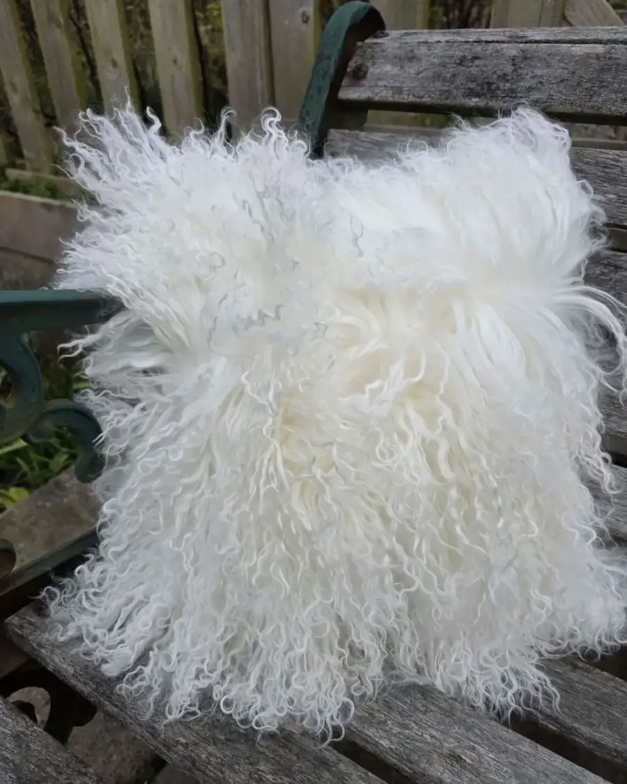 Sheepskin and Tweed Cushion