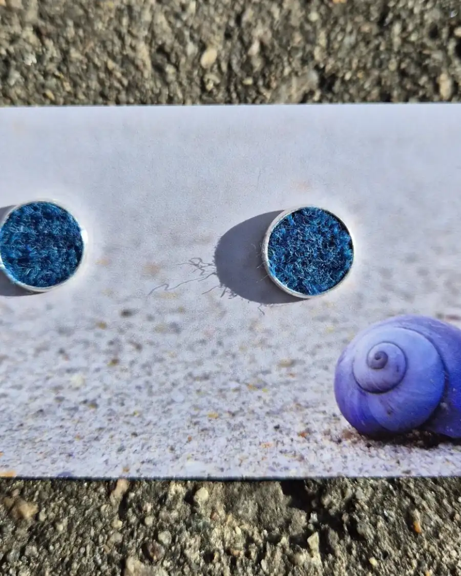 Two Sisters Tweed stud earrings