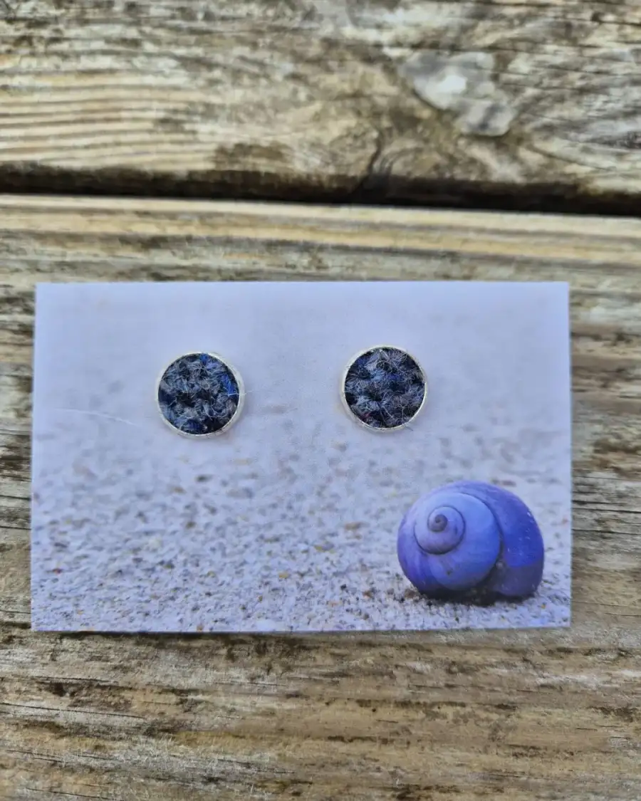 Two Sisters Tweed stud earrings