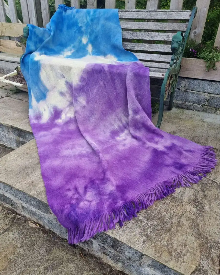 Handwoven Dyed Tweed Blanket
