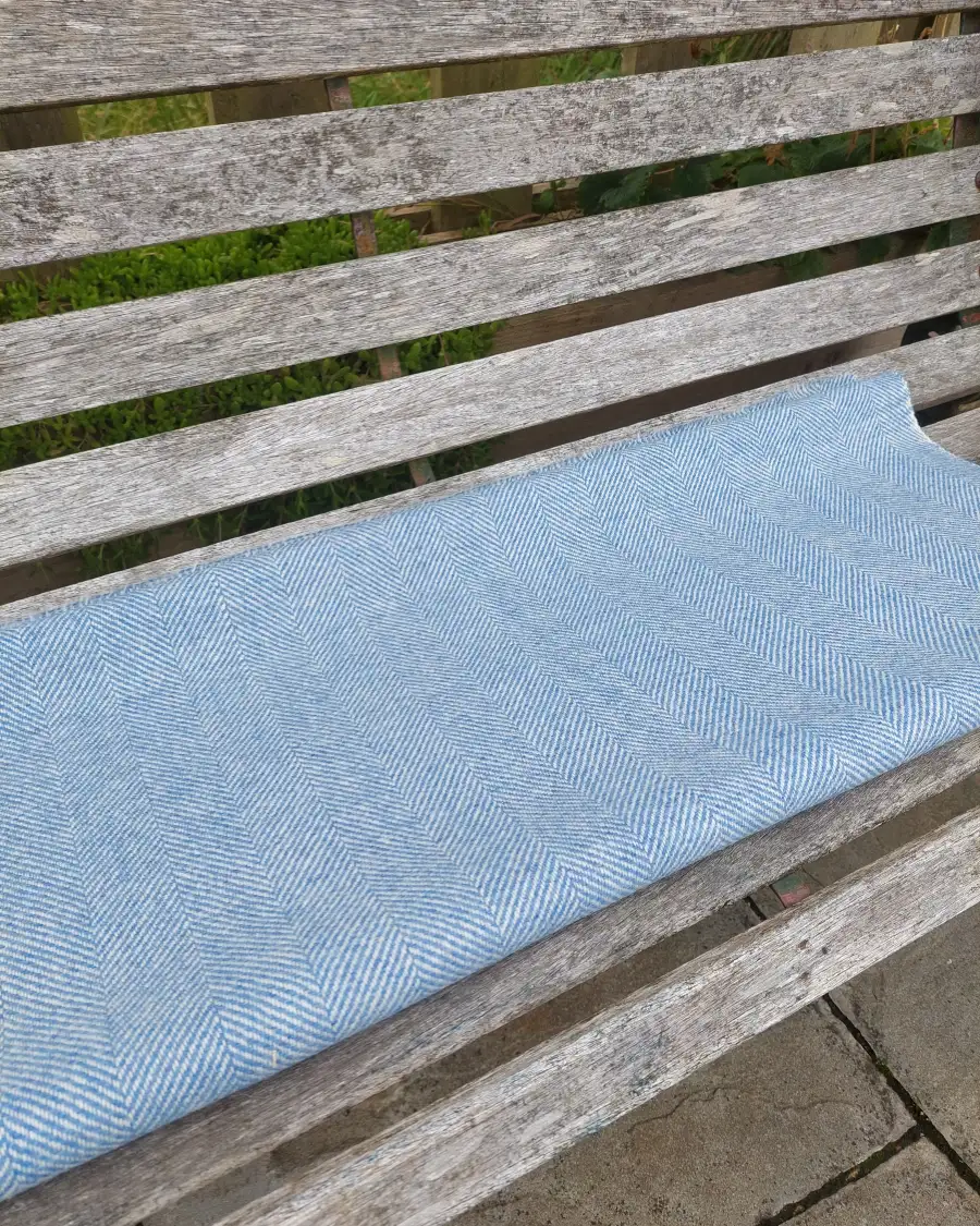 Three Sisters Tweed Fabric - Sky blue