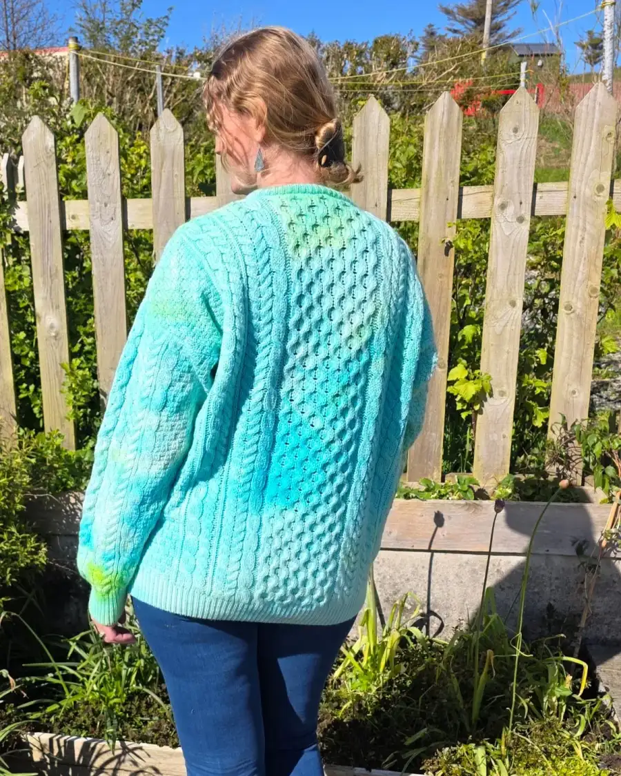 Hand dyed heritage wool jumper L