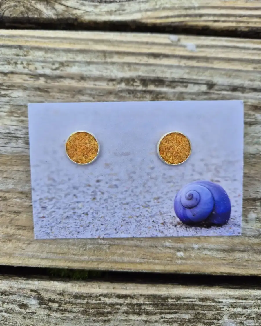 Harris tweed stud earrings