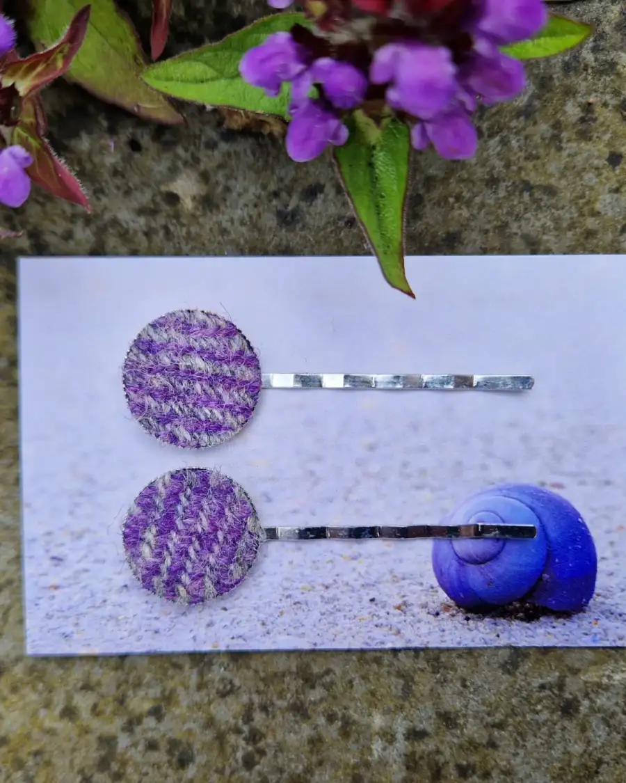 Two Sisters Tweed Hair Slides