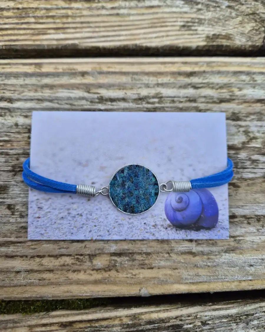 Three Sisters Tweed and faux leather bracelet