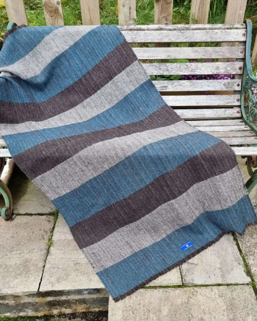 Gotland x hebridean tweed throw