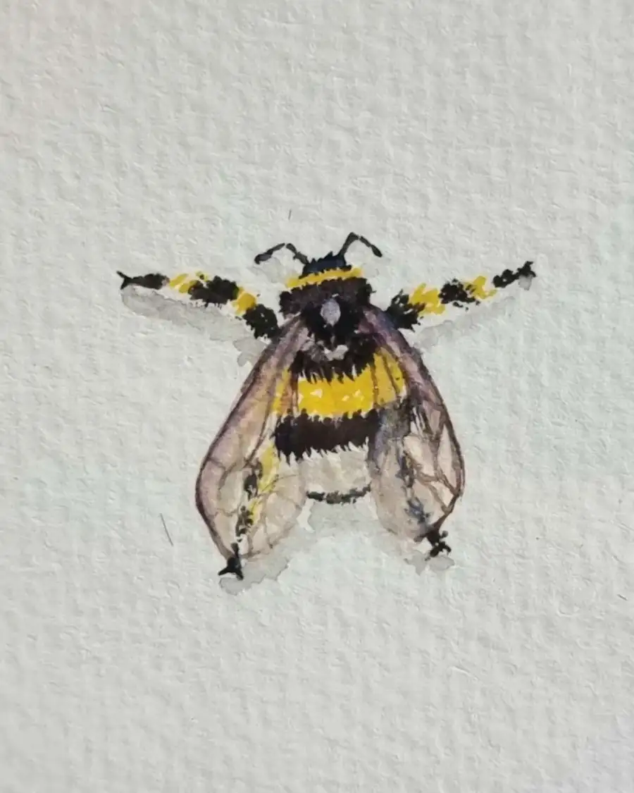 Mini Original Watercolour of a bee