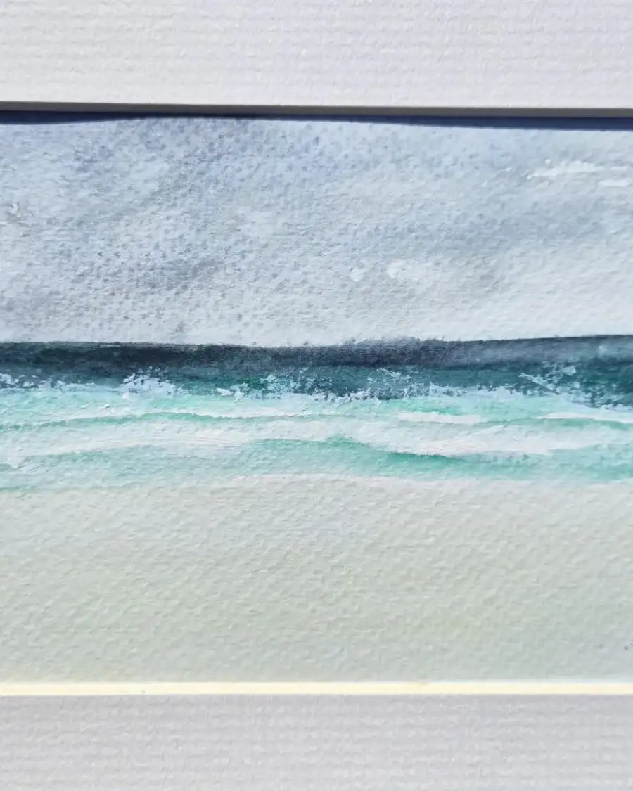 Mini original watercolour of seascape