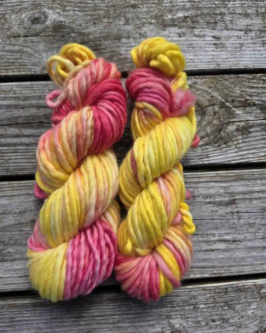 Hand-Dyed Yarn: 100% Merino, chunky - 2 4