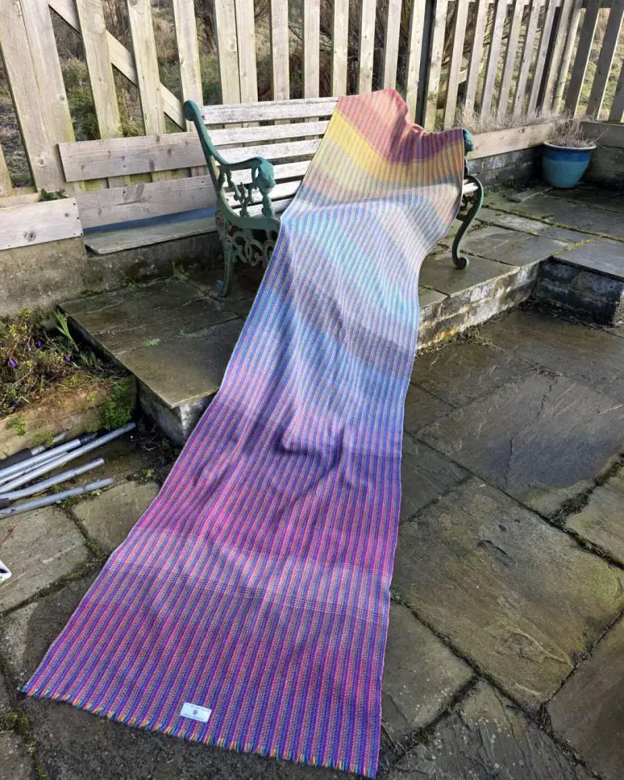 Two Sisters Tweed Throw Lambswool - supersize rainbow!