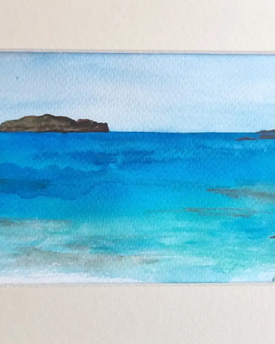 Mini Original Watercolour of bosta beach