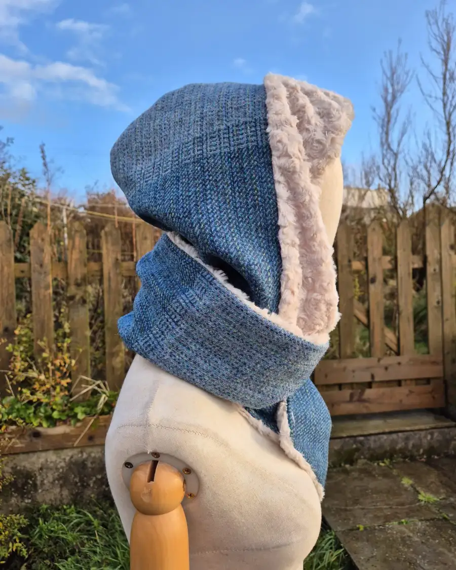 Three Sisters Tweed Hooded scarf