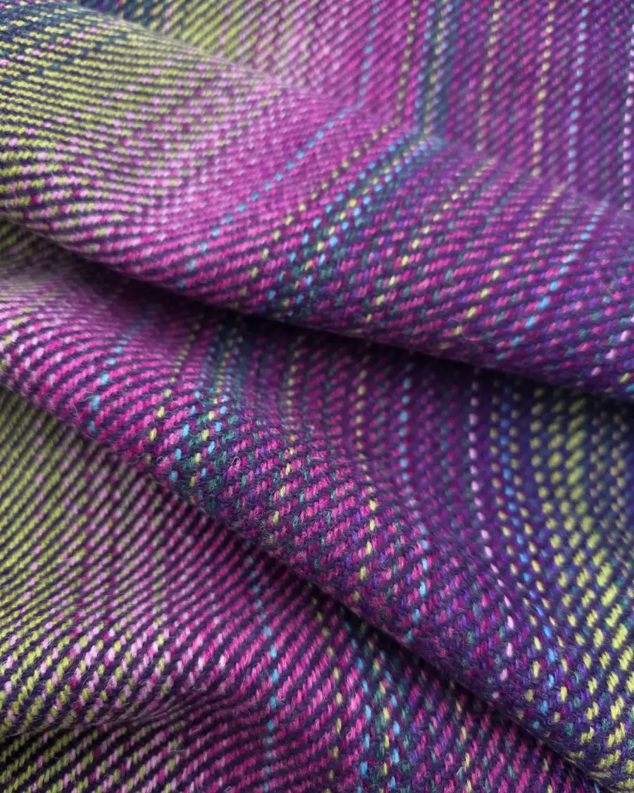 Two Sisters Tweed Fabric - Plain Purple Aurora