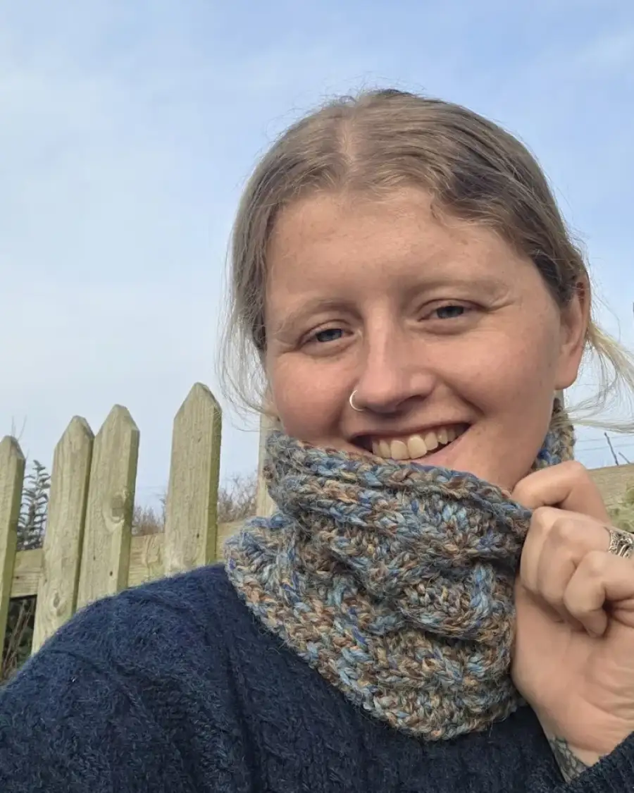 Hand Knitted wool blend headband/cowl