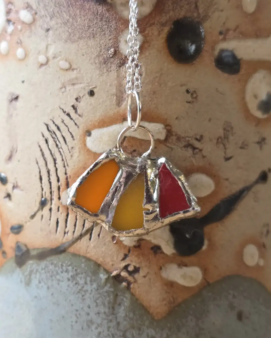Sea Glass Necklace ultra rare colours