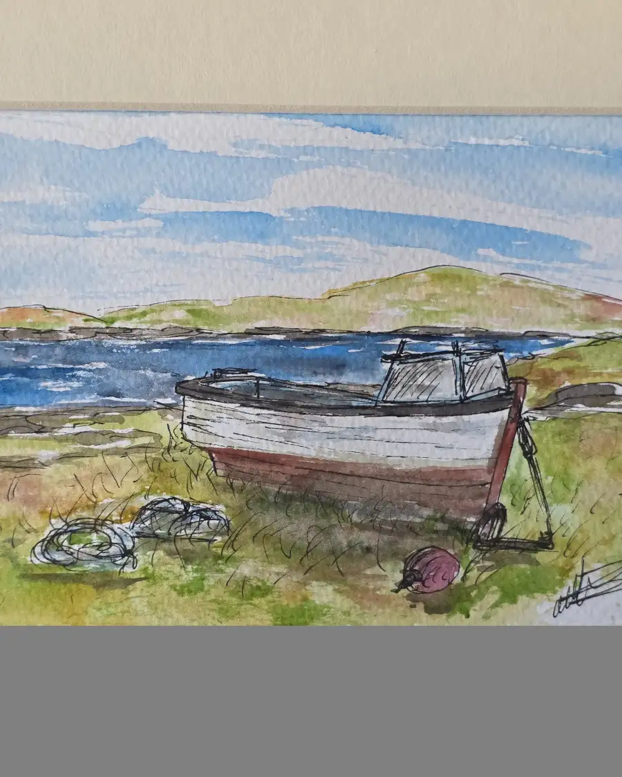 Mini original Watercolour of a boat