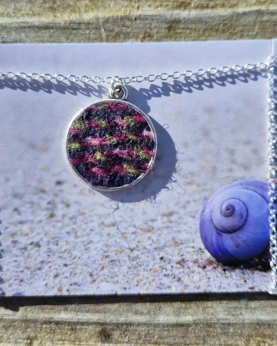 Two Sisters tweed necklace