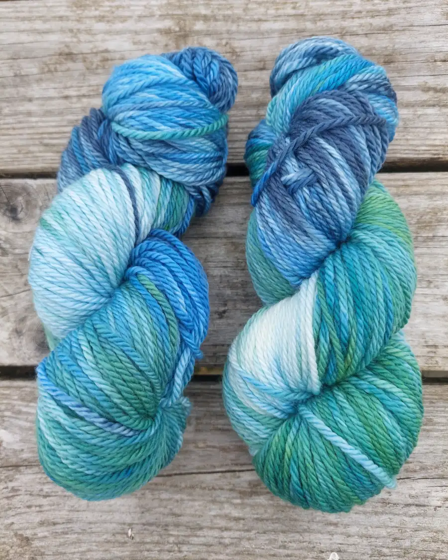 Hand-Dyed Yarn: 100% Merino, aran x2