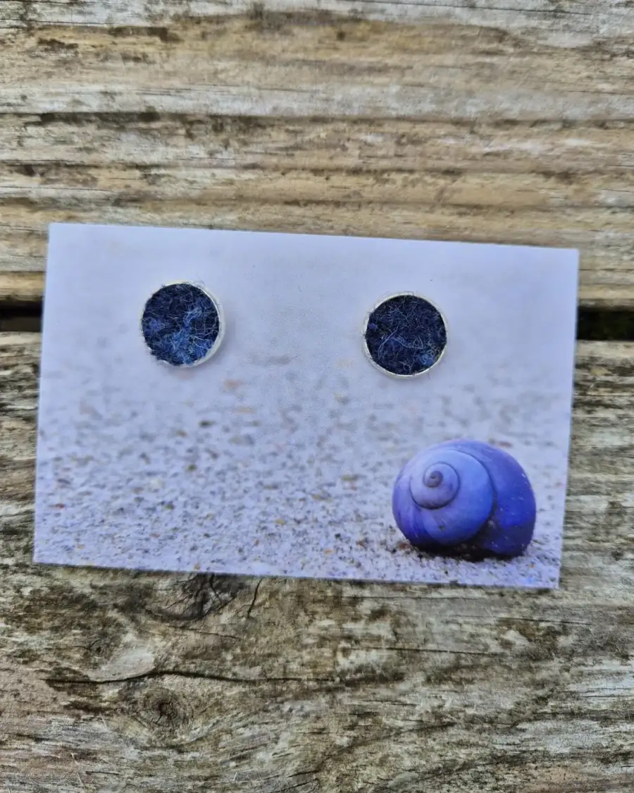 Harris tweed stud earrings