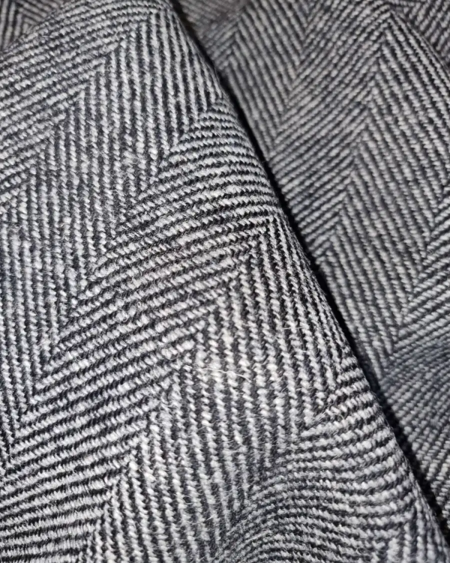 Two Sisters Tweed Fabric - Hebridean Rocks slightly darker than light grey grey