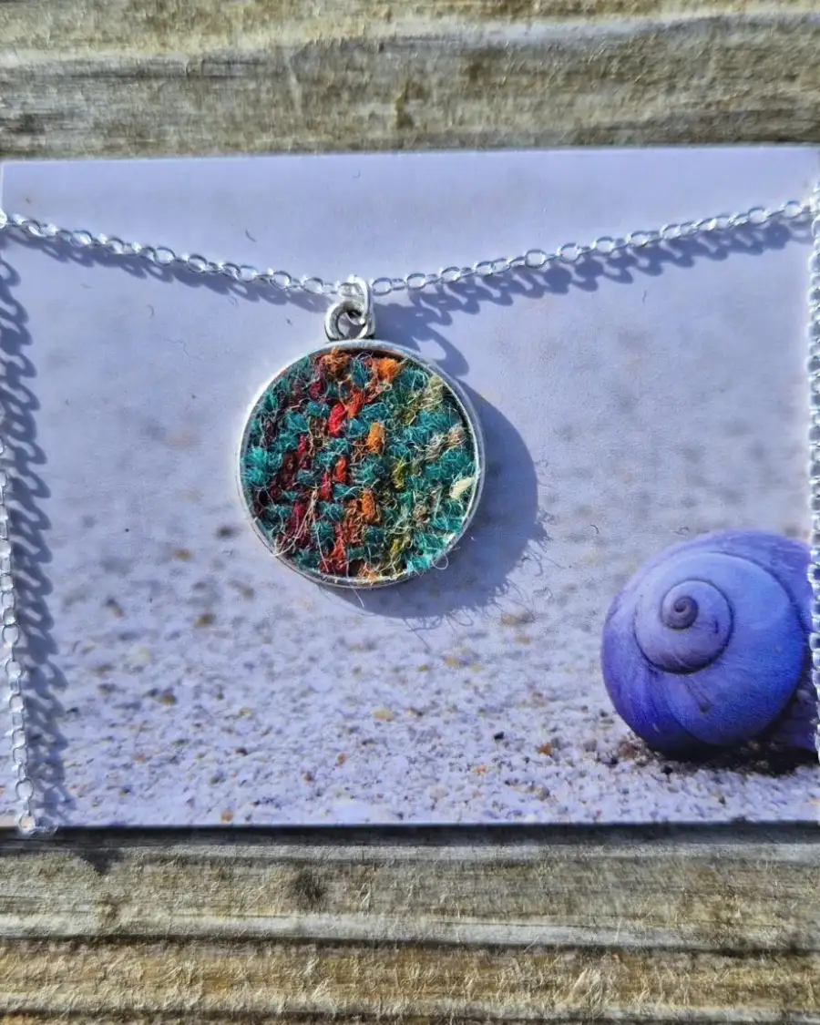 Two Sisters Tweed necklace