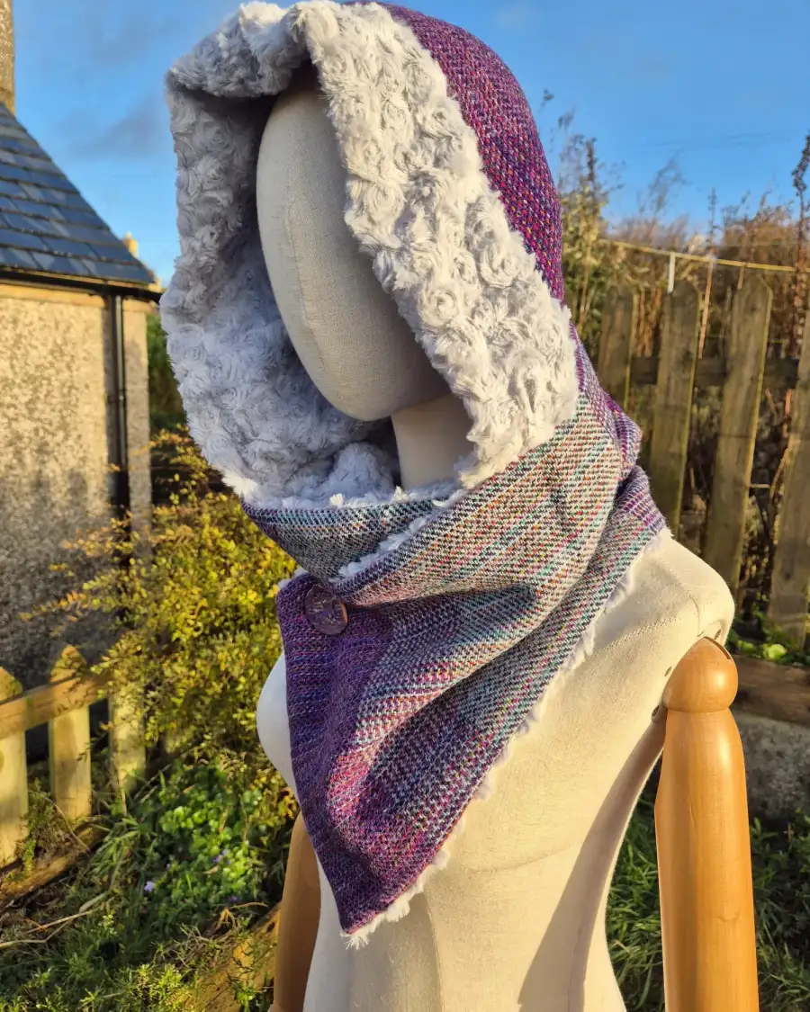 Three Sisters Tweed Hooded scarf