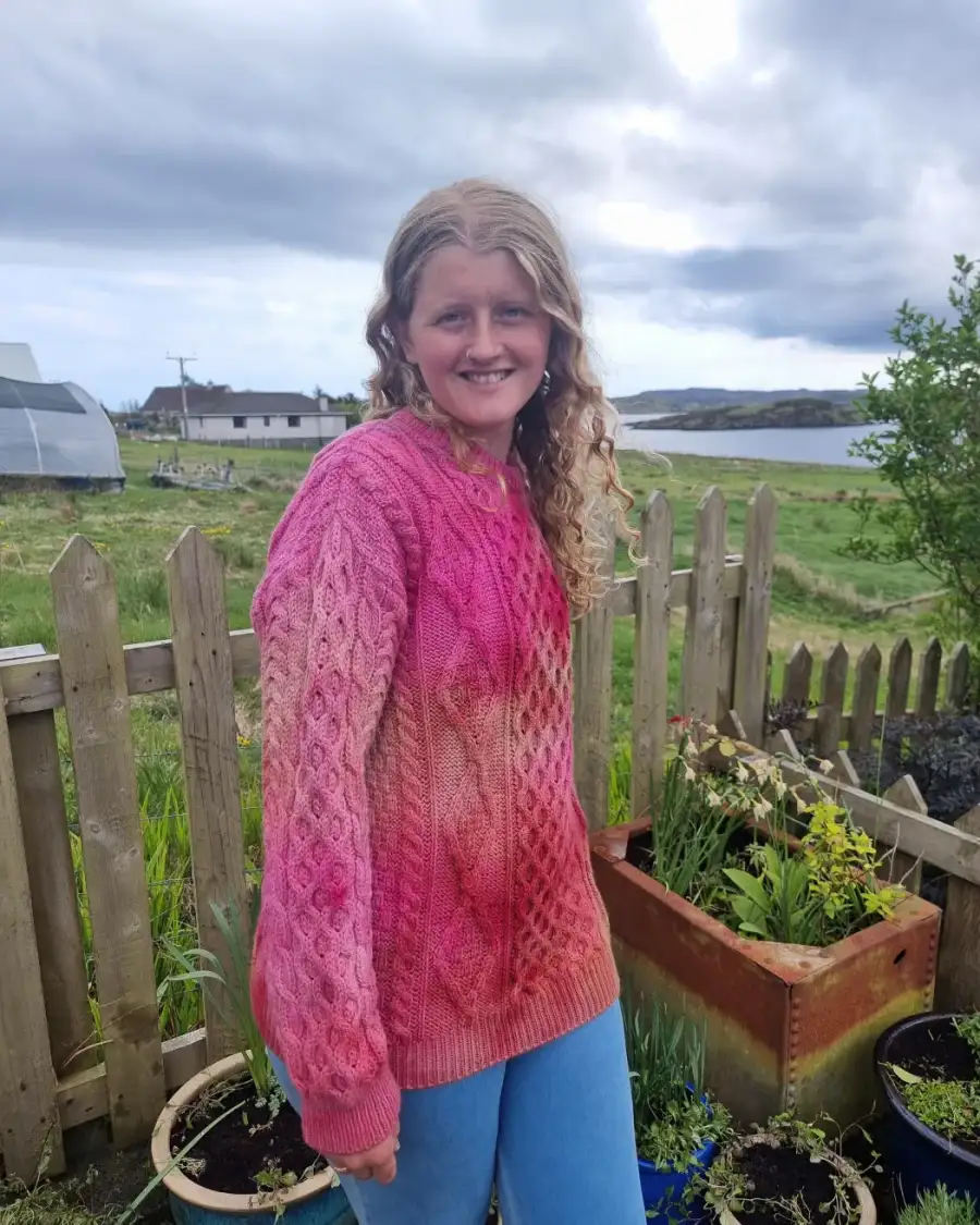 Hand dyed heritage wool jumper S