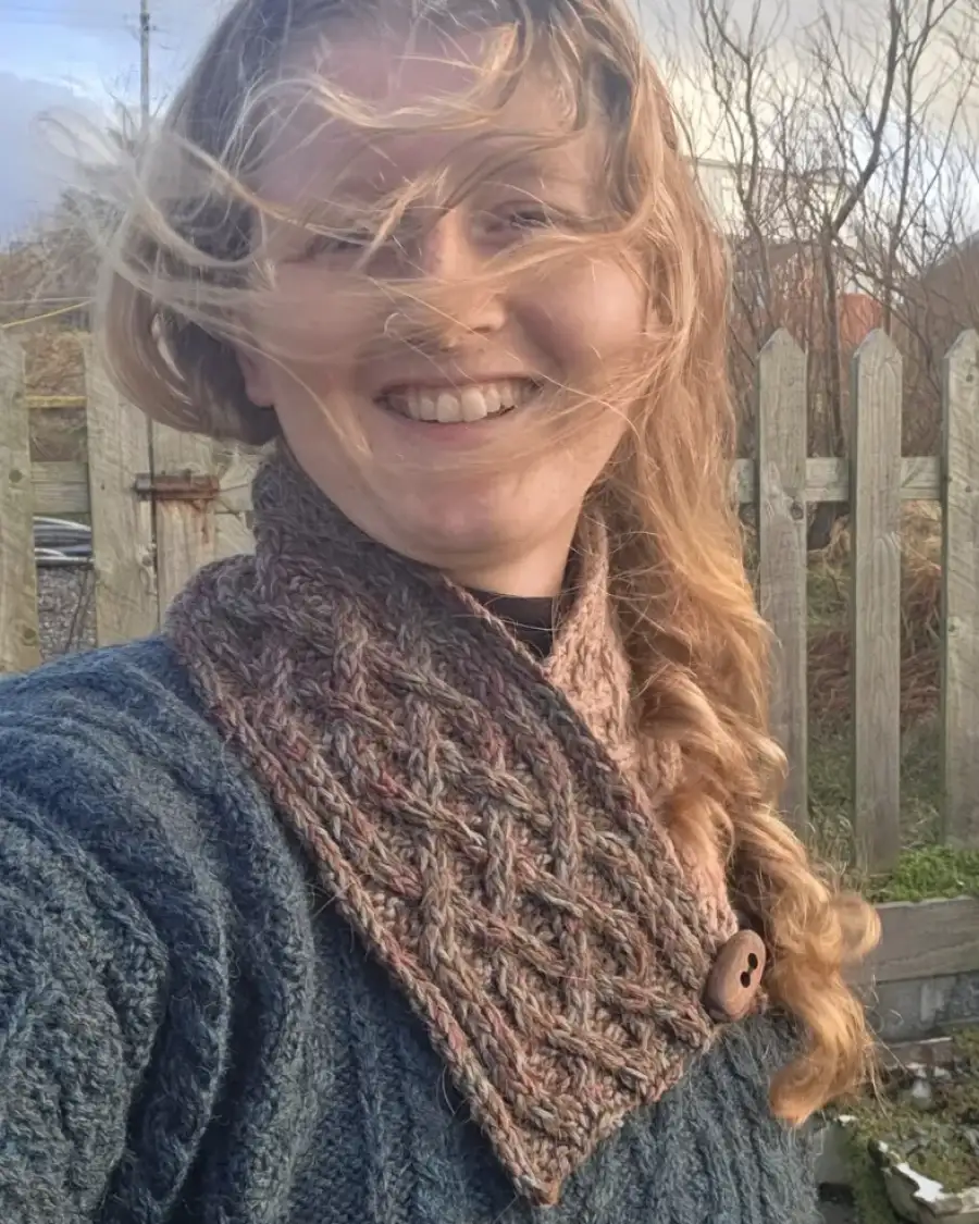 Hand Knitted camel neckwarmer