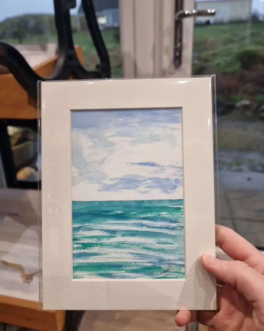 Mini original watercolour of a seascape