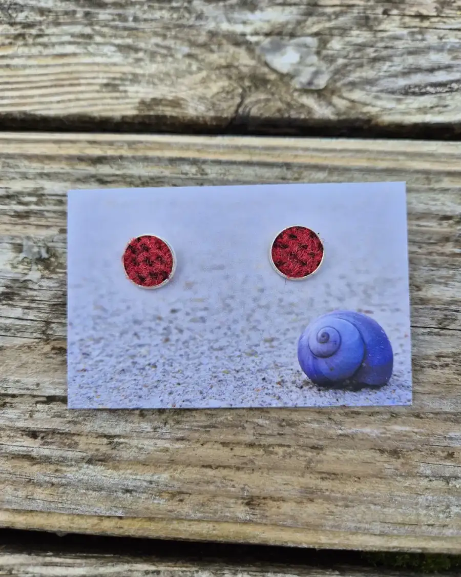 Two Sisters Tweed stud earrings