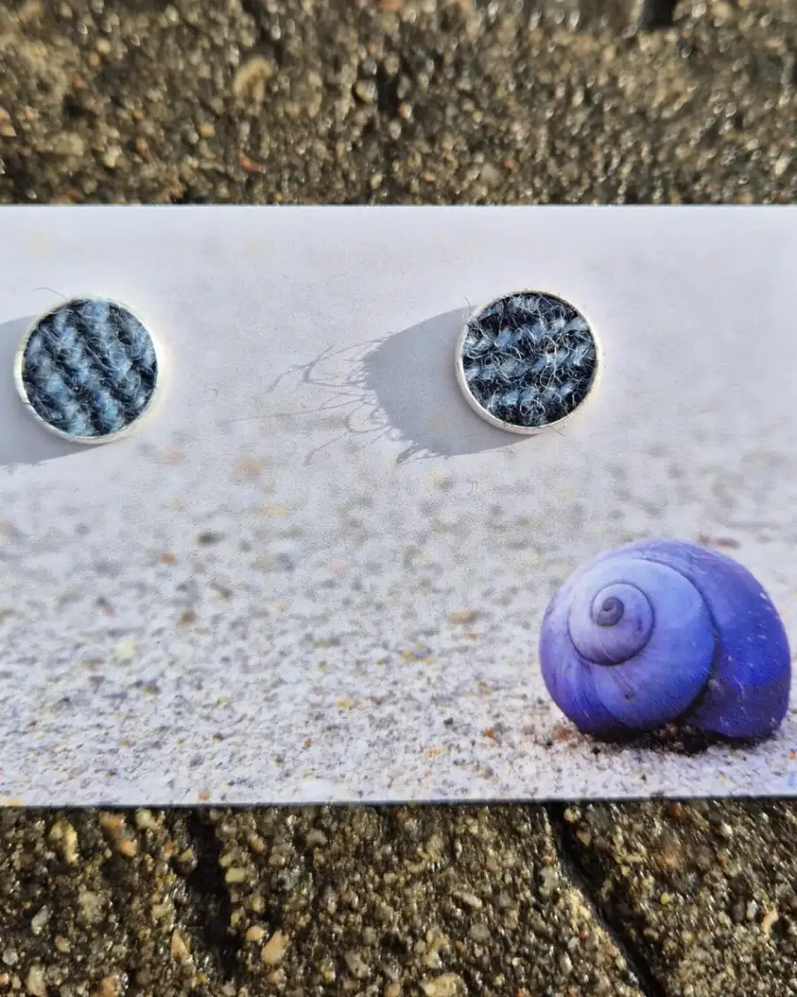 Two Sisters Tweed stud earrings