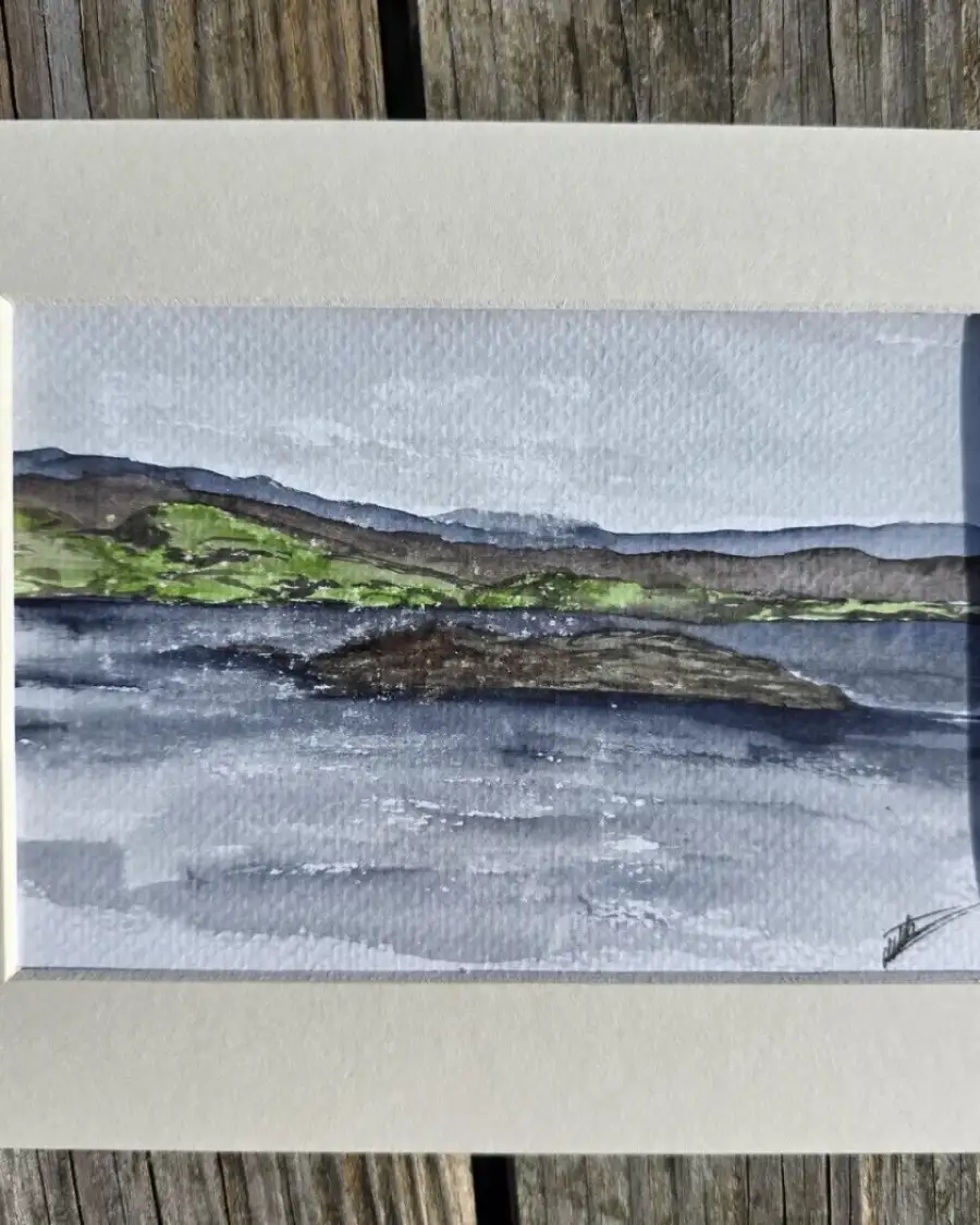 Mini original watercolour of seascape