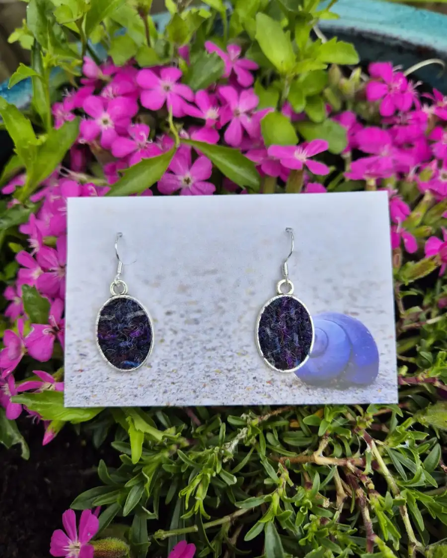 Two Sisters tweed earrings