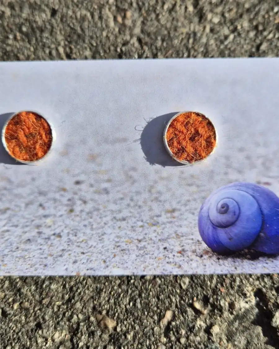 Two Sisters Tweed stud earrings
