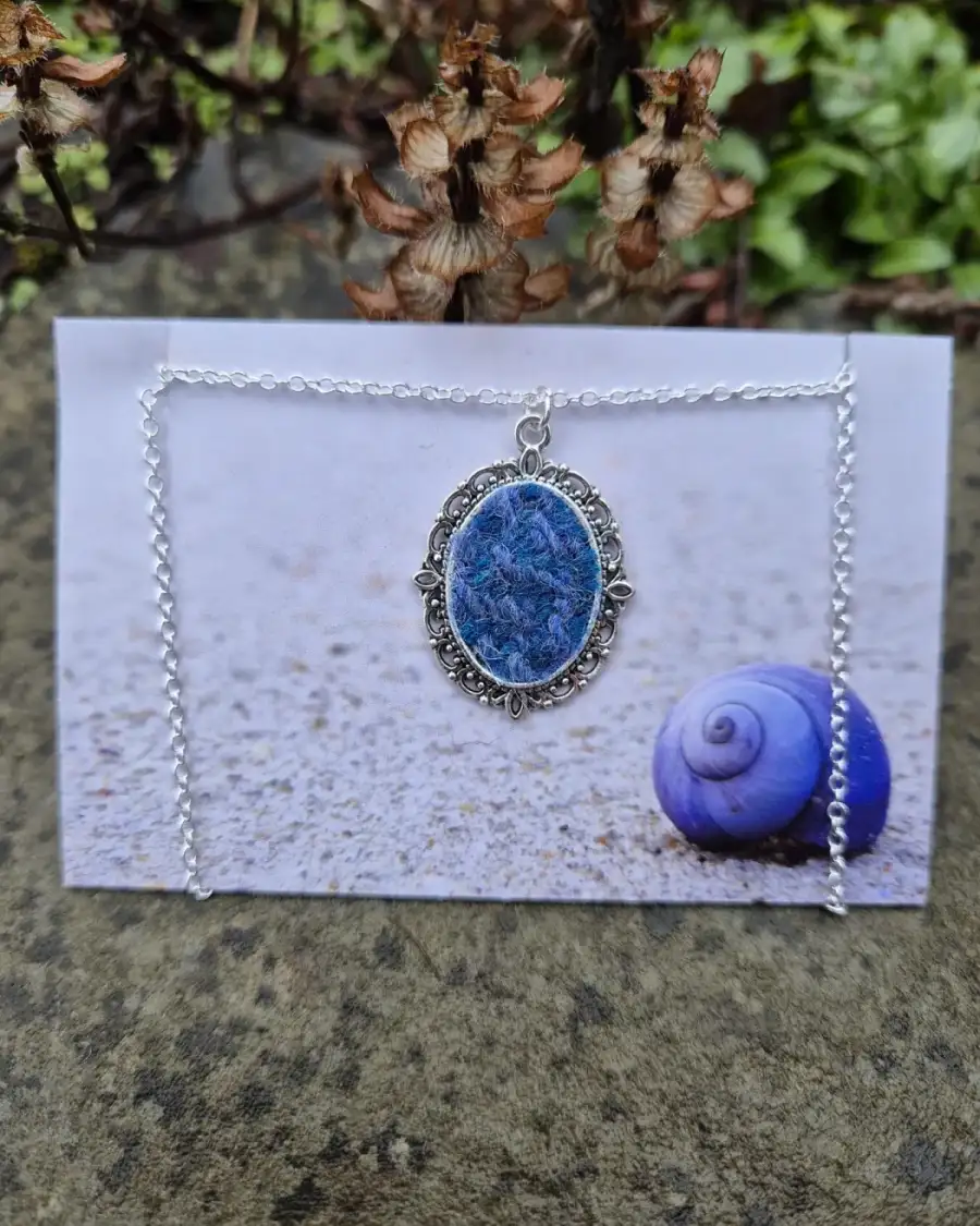 Harris tweed necklace