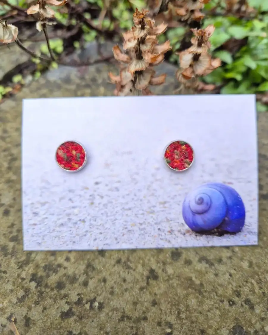 Two Sisters Tweed stud earrings