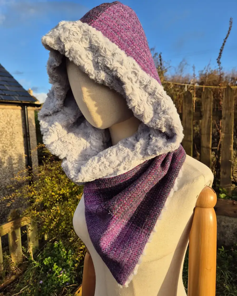 Three Sisters Tweed Hooded scarf