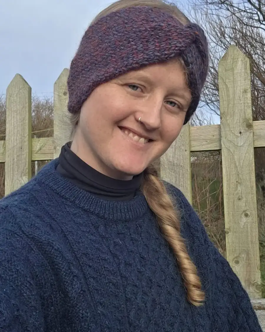 Hand Knitted merino blend headband